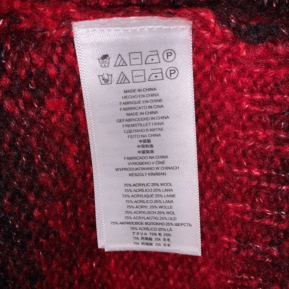 Michael Kors red striped wool blend sleeveless cowl neck sweater - Picture 8 of 8